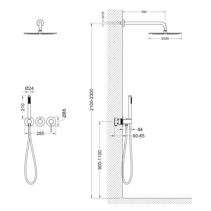 Душевая система Timo Saona SX-2349/17SM Золото матовое