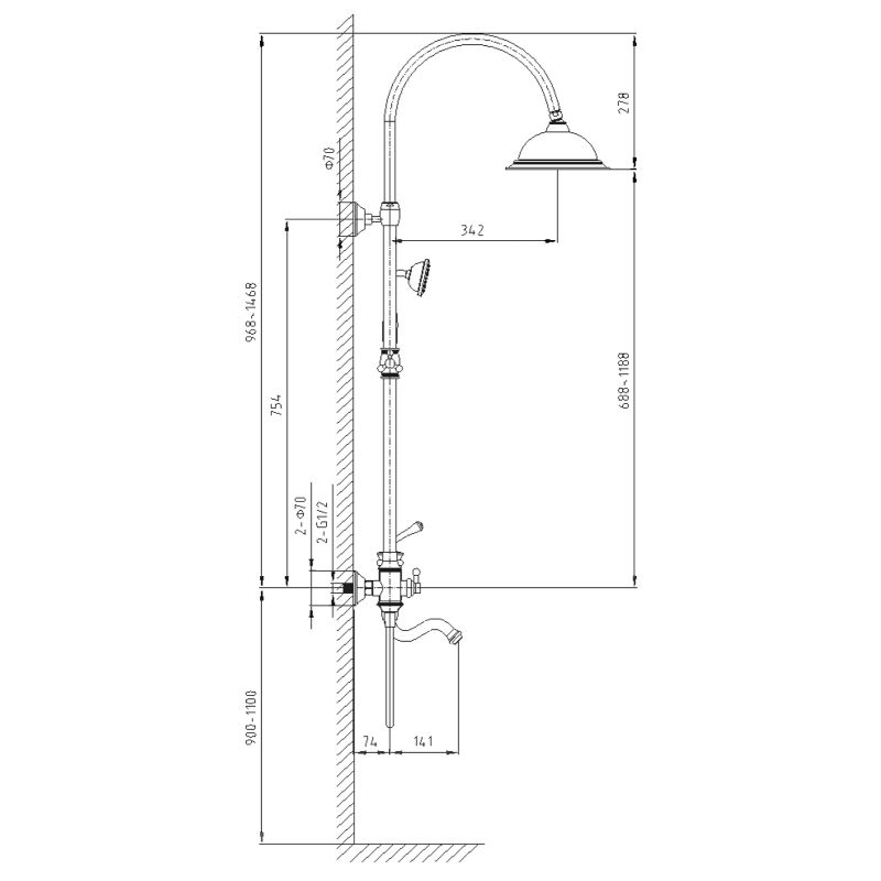 Душевая система Timo Adelia SX-6010/02 Бронза