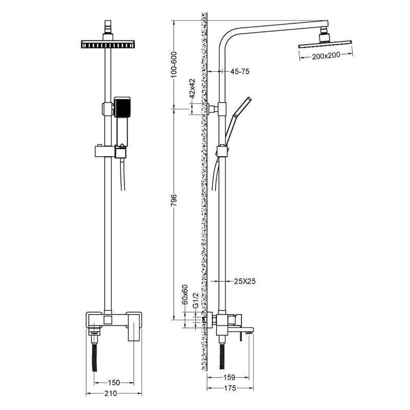 Душевая система Timo Selene SX-2013/03 Черный