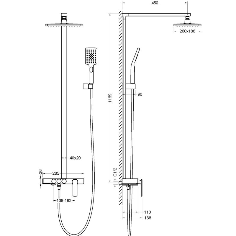 Душевая система Timo Torne SX-4310/03 Черный