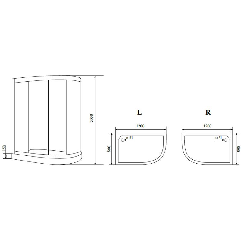 Душевой уголок BY-549 L