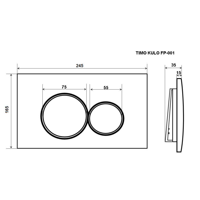 Клавиша смыва Timo Kulo FP-001MB Черная матовая