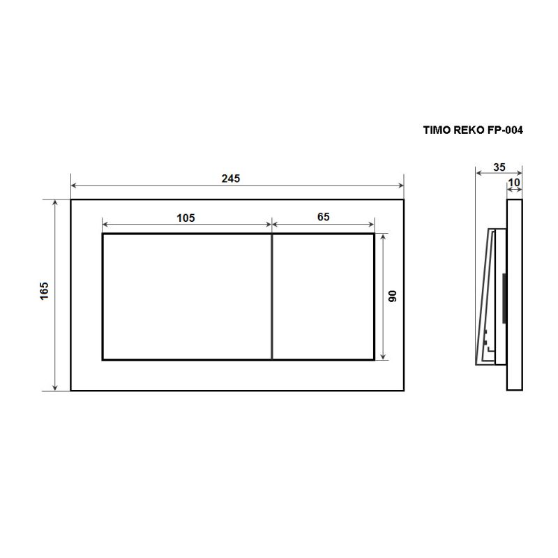 Клавиша смыва Timo Reko FP-004MB Черная матовая