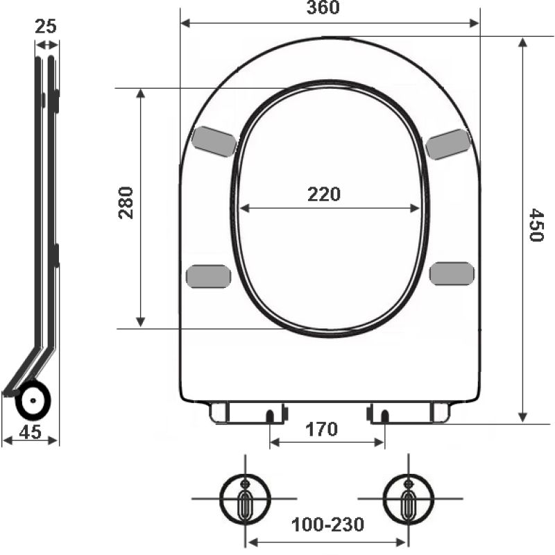 Крышка-сиденье TIMO к унитазам ТК-401, ТK-501, арт. TD-400