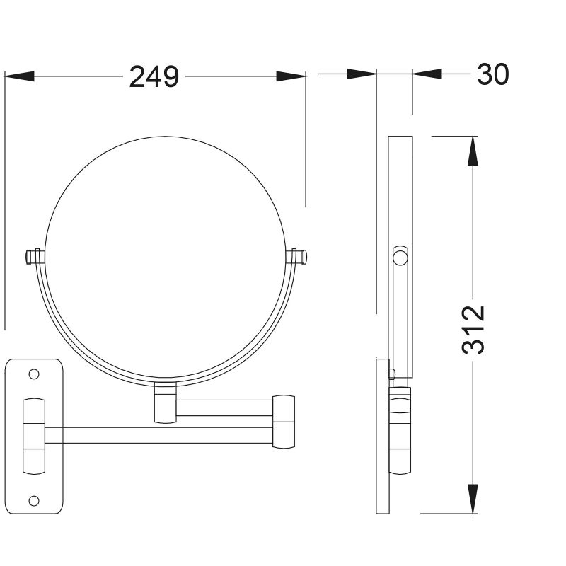 Косметическое зеркало Timo Saona 13076/03 Черный