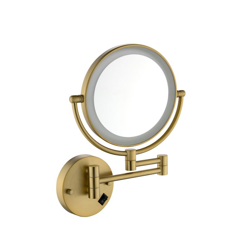 Косметическое зеркало Timo Saona 13376/17 с увеличением с подсветкой Золото матовое