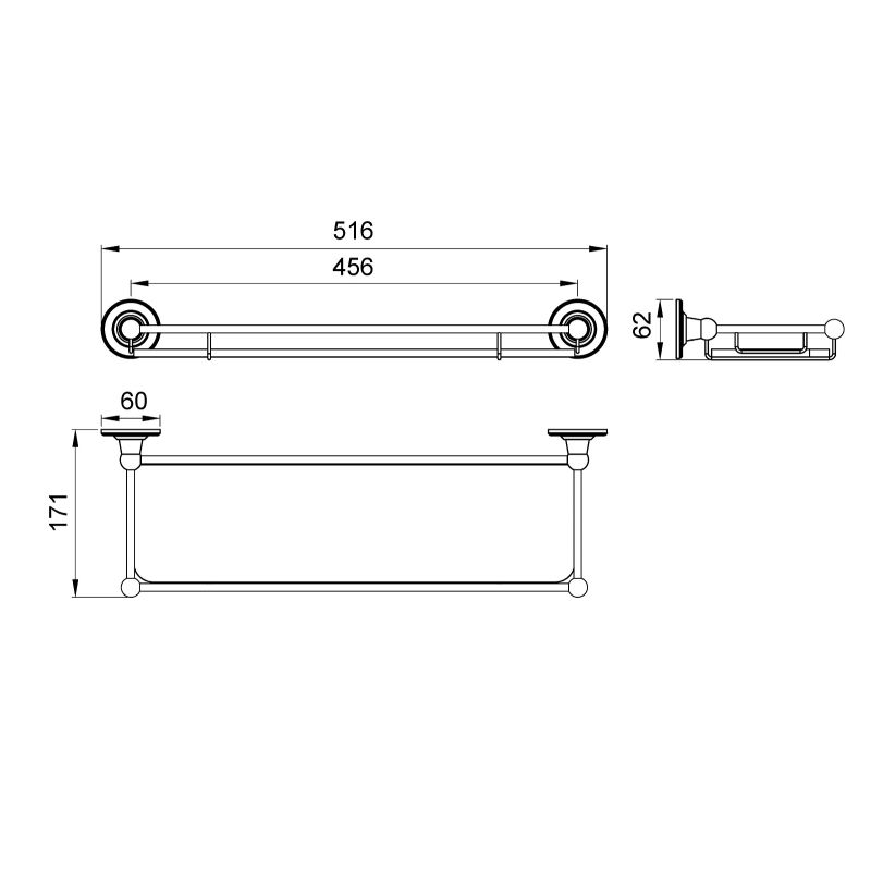Стеклянная полка Timo Nelson 150072/00 Хром