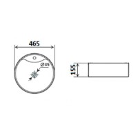 Раковина Timo Reko TK-205 46.5 x 46.5 x 15.5 см накладная, круглая, белый