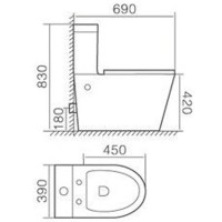 Напольный унитаз Timo Kulo TK-401 Rimless безободковый, сиденье Soft Close, белый