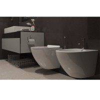 Комплект подвесного унитаза с биде Timo Kulo TK-403/TK-404, белый