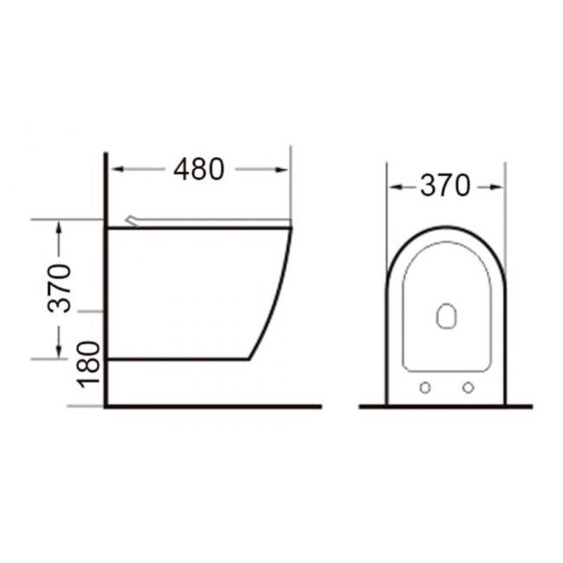 Подвесной унитаз Timo Kulo TK-403MB Rimless безободковый, сиденье Soft Close, цвет черный матовый
