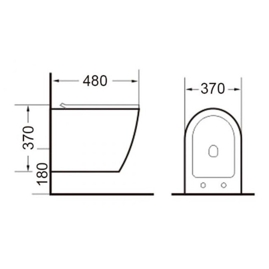 Подвесной унитаз Timo Kulo TK-403MB Rimless безободковый, сиденье Soft Close, цвет черный матовый