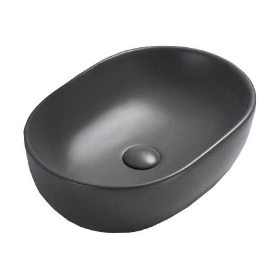 Раковина Timo Kulo TK-405MB 59 x 40.5 x 14.5 см накладная, овальная, черный матовый