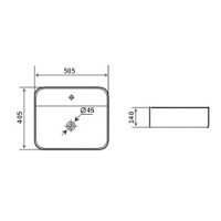 Раковина Timo Inari TK-505 50.5 x 40.5 x 14 см накладная, белый