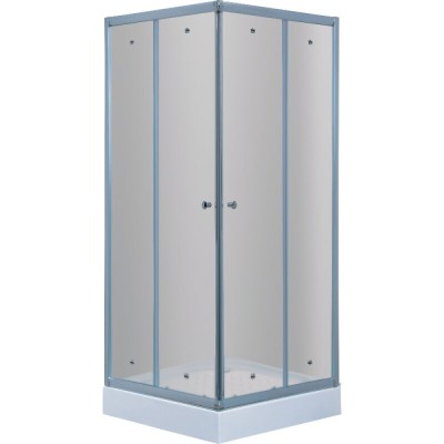 Душевой уголок Timo TL-1102F, 100 x 100 см, с поддоном, стекло матовое, профиль хром