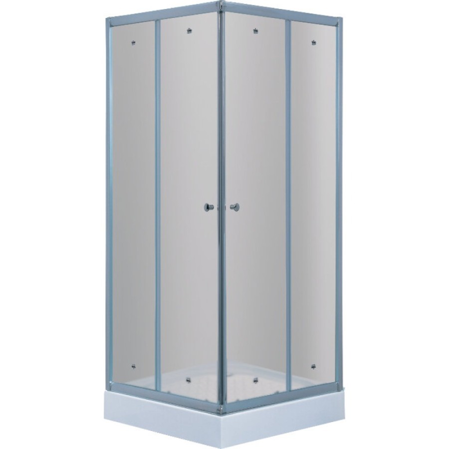 Душевой уголок Timo TL-1102F, 100 x 100 см, с поддоном, стекло матовое, профиль хром