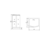 Душевая кабина Timo Lux TL-1501-T-STUN, 110 x 95 см, стекло прозрачное, профиль хром, хамам