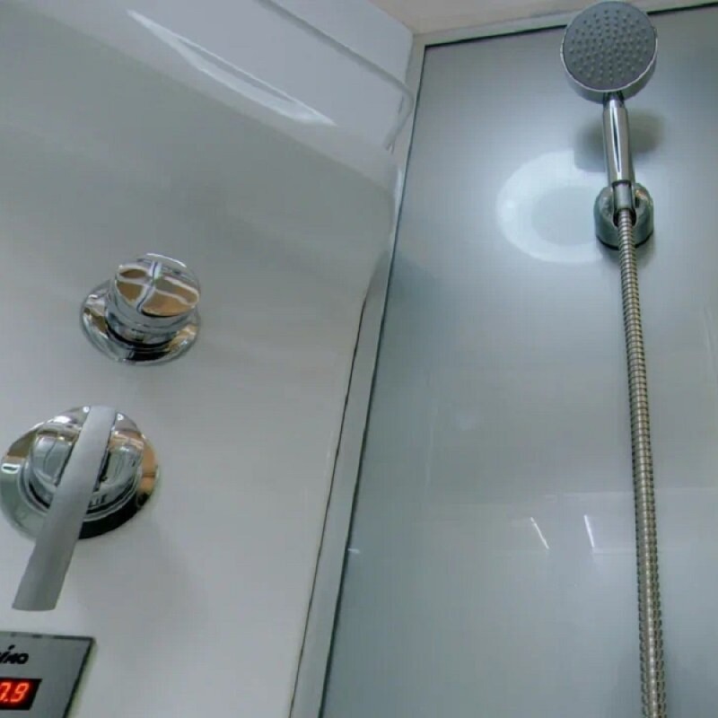 Душевая кабина Timo Lux TL-1502-T-STUN, 90 x 90 см, стекло прозрачное, профиль хром, хамам