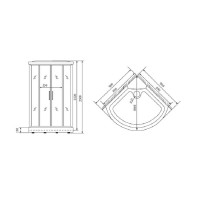 Душевая кабина Timo Lux TL-1502-T-STUN, 90 x 90 см, стекло прозрачное, профиль хром, хамам