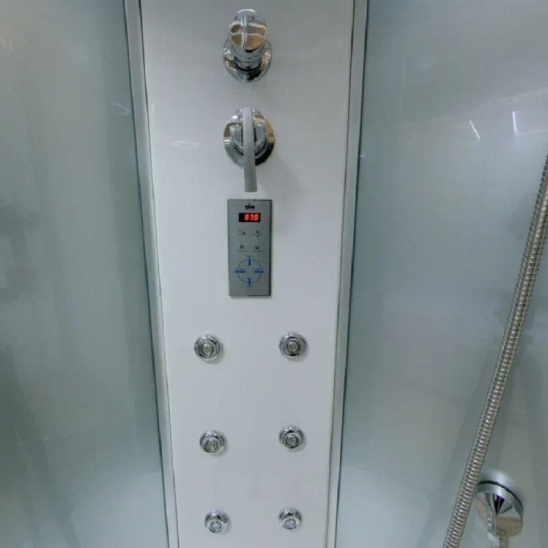 Душевая кабина Timo Lux TL-1503-T-STUN, 100 x 100 см, стекло прозрачное, профиль хром, хамам