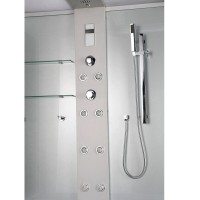 Душевая кабина Timo Lux TL-1505-T-STUN, 148 x 82 см, стекло прозрачное, профиль хром, хамам