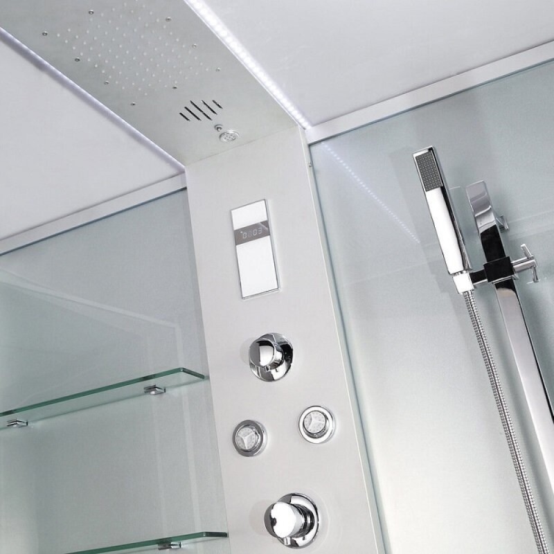 Душевая кабина Timo Lux TL-1505-T-STUN, 148 x 82 см, стекло прозрачное, профиль хром, хамам