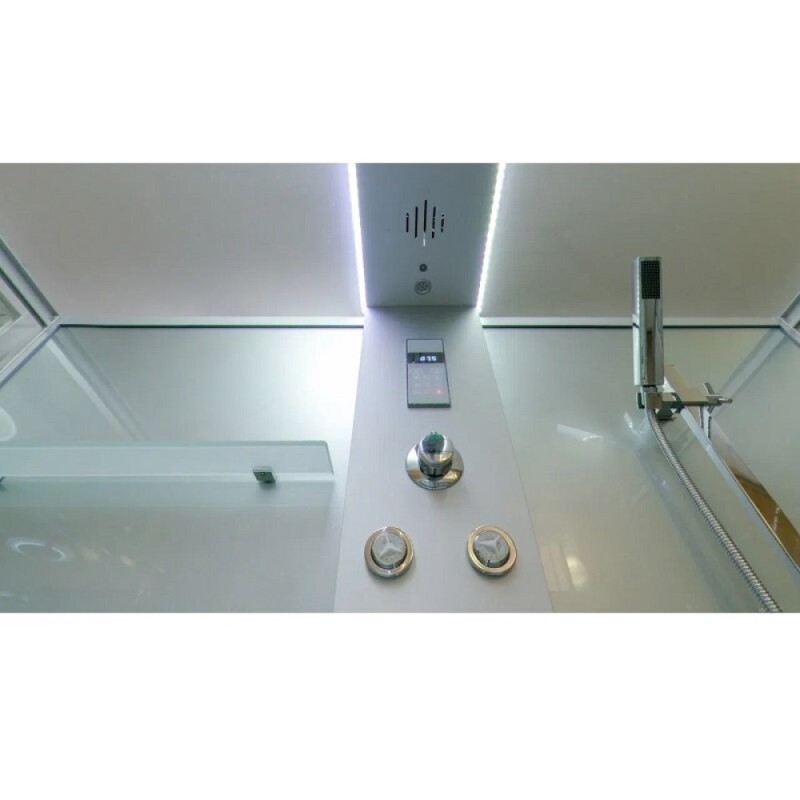 Душевая кабина Timo Lux TL-1505-T-STUN, 148 x 82 см, стекло прозрачное, профиль хром, хамам