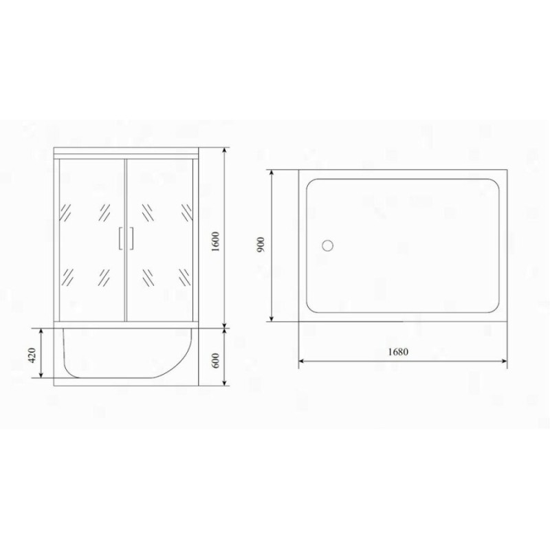 Душевая кабина Timo TL-1506 (Lux) 168 x 90 см