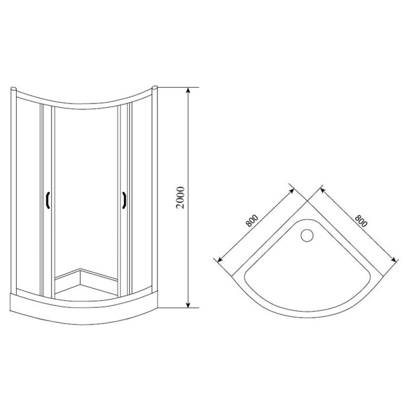 Душевой уголок Timo TL-8001 F Fabric Glass, стекло матовое, 80 х 80 х 200 см
