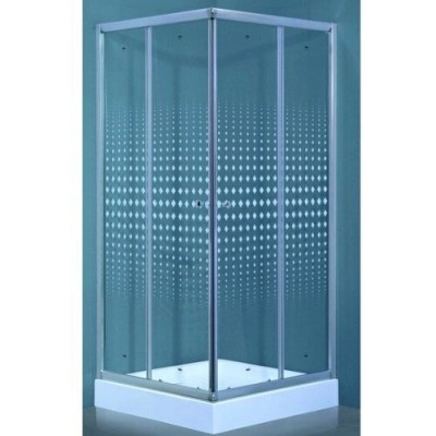 Душевой уголок Timo TL-8002 R Romb Glass, стекло прозрачное с узором, 80 х 80 х 200 см