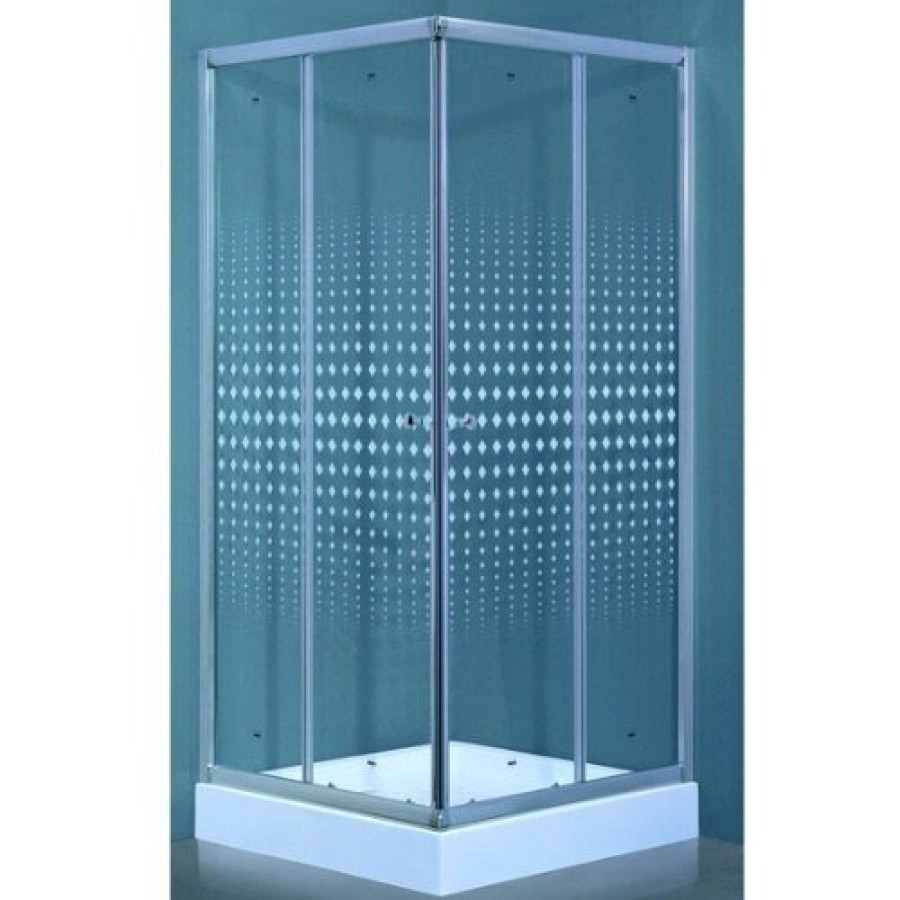 Душевой уголок Timo TL-8002 R Romb Glass, стекло прозрачное с узором, 80 х 80 х 200 см
