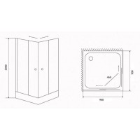 Душевой уголок Timo TL-9002 R Romb Glass, стекло прозрачное с узором, 90 х 90 х 200 см