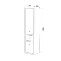 Пенал Iddis Torr TOR40D0i97, 40 см, подвесной, темно-серый