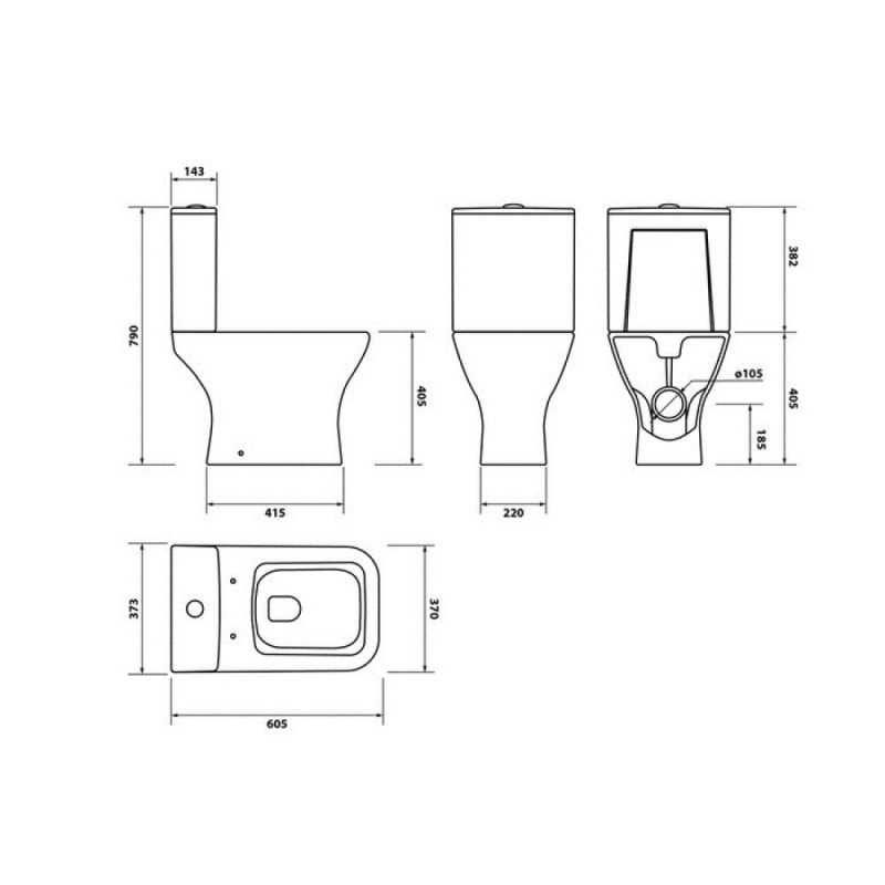 Напольный унитаз Iddis Torr TORRDSEi24 37.3 x 60.5 x 79 см безободковый с сиденьем Soft Close, белый
