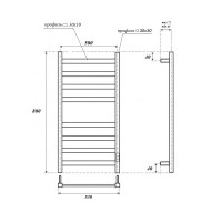 Полотенцесушитель электрический Apextermo Terra TR00185BM, ширина 50 см, высота 80 см, диммер справа, цвет черный матовый