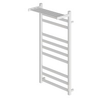Полотенцесушитель электрический Apextermo Terra TR01104WM, ширина 40 см, высота 100 см, диммер справа, с полкой, цвет белый матовый