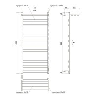 Полотенцесушитель электрический Apextermo Terra TR01104WM, ширина 40 см, высота 100 см, диммер справа, с полкой, цвет белый матовый
