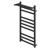 Полотенцесушитель электрический Apextermo Terra TR01105BM, ширина 50 см, высота 100 см, диммер справа, с полкой, цвет черный матовый