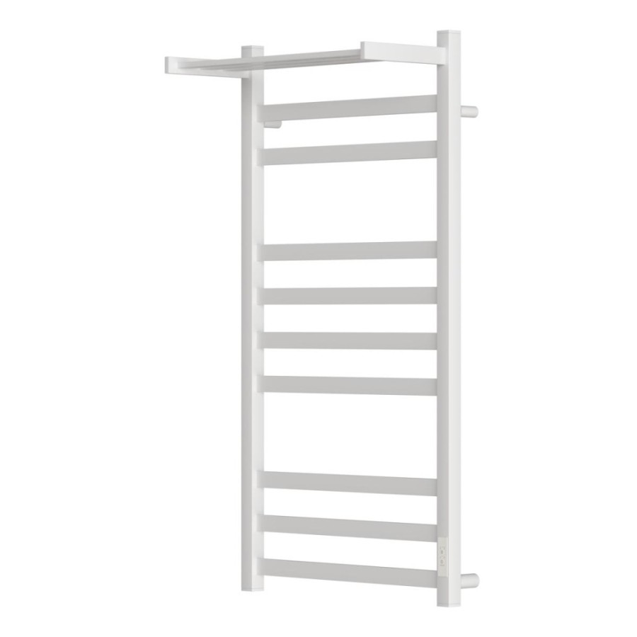 Полотенцесушитель электрический Apextermo Terra TR01105WM, ширина 50 см, высота 100 см, диммер справа, с полкой, цвет белый матовый