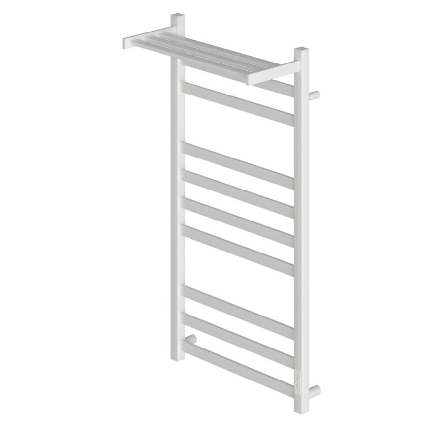 Полотенцесушитель электрический Apextermo Terra TR01105WM, ширина 50 см, высота 100 см, диммер справа, с полкой, цвет белый матовый