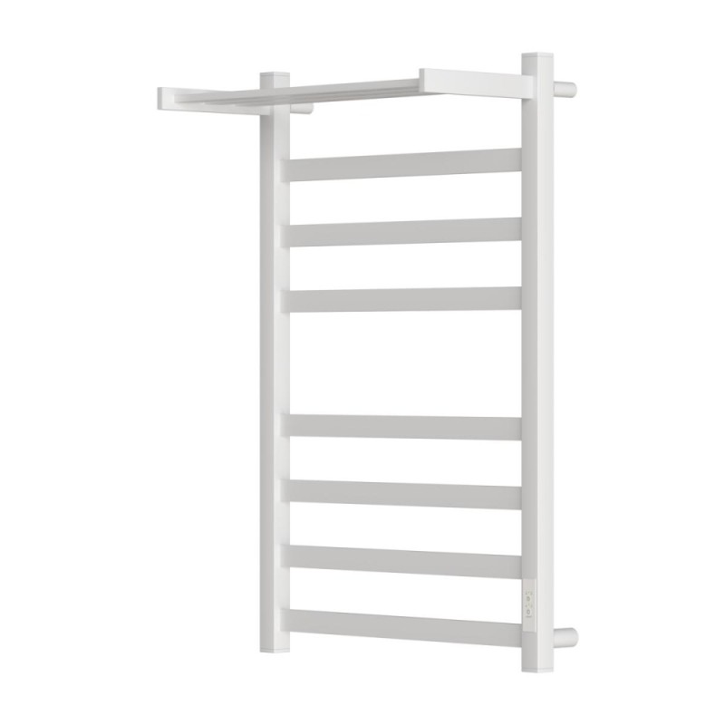 Полотенцесушитель электрический Apextermo Terra TR01184WM, ширина 40 см, высота 80 см, диммер справа, с полкой, цвет белый матовый