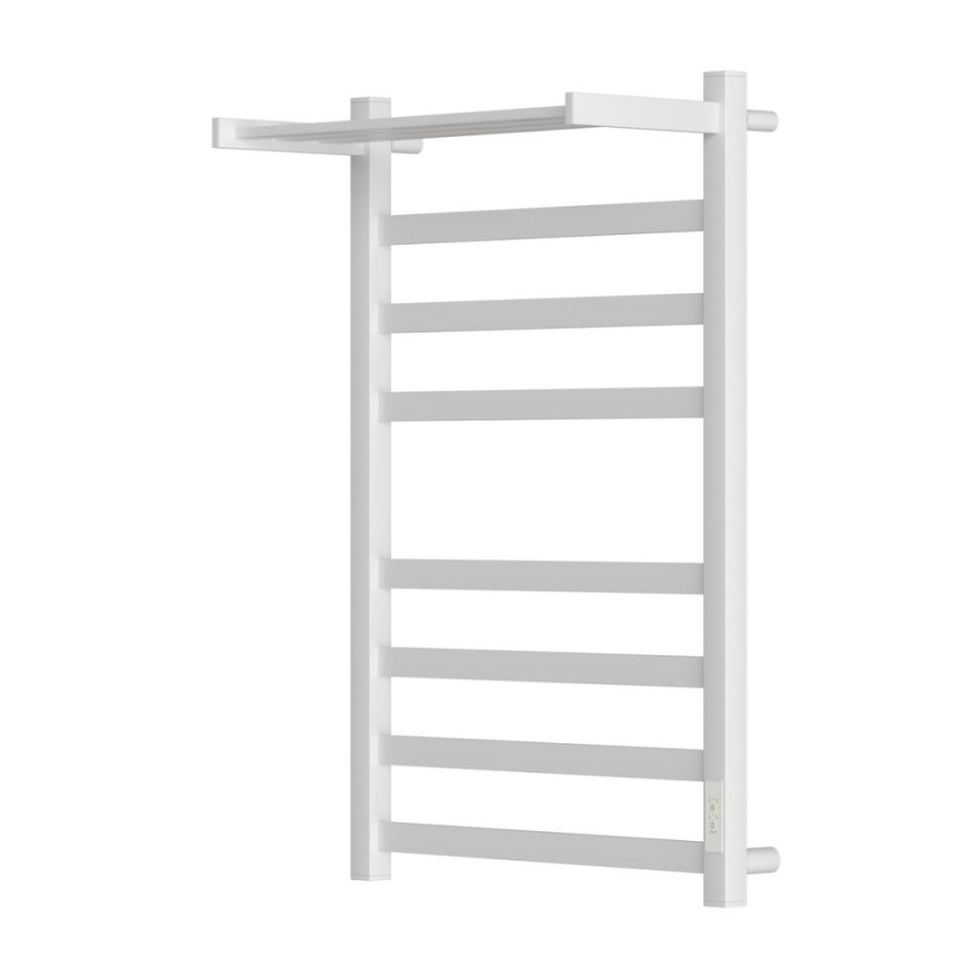 Полотенцесушитель электрический Apextermo Terra TR01185WM, ширина 50 см, высота 80 см, диммер справа, с полкой, цвет белый матовый