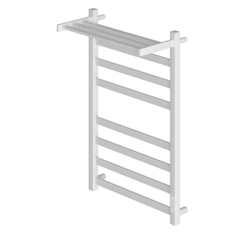 Полотенцесушитель электрический Apextermo Terra TR01185WM, ширина 50 см, высота 80 см, диммер справа, с полкой, цвет белый матовый