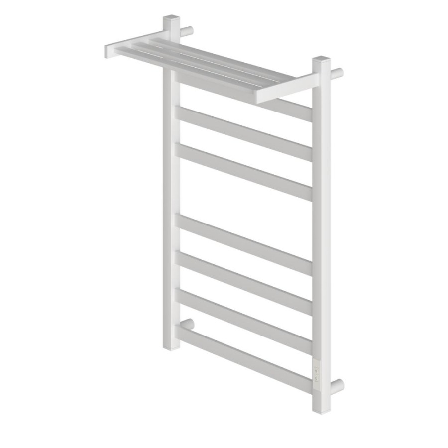 Полотенцесушитель электрический Apextermo Terra TR01185WM, ширина 50 см, высота 80 см, диммер справа, с полкой, цвет белый матовый