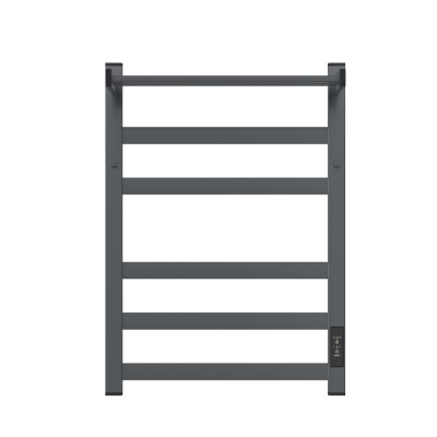 Полотенцесушитель электрический Apextermo Terra TR11164GF, ширина 40 см, высота 60 см, диммер справа, с крючками и полкой, цвет графит металлик
