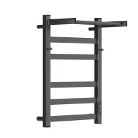 Полотенцесушитель электрический Apextermo Terra TR11164GF, ширина 40 см, высота 60 см, диммер справа, с крючками и полкой, цвет графит металлик