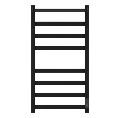Полотенцесушитель электрический Apextermo Terra TR11184BM, ширина 40 см, высота 80 см, диммер справа, с крючками и полкой, цвет черный матовый