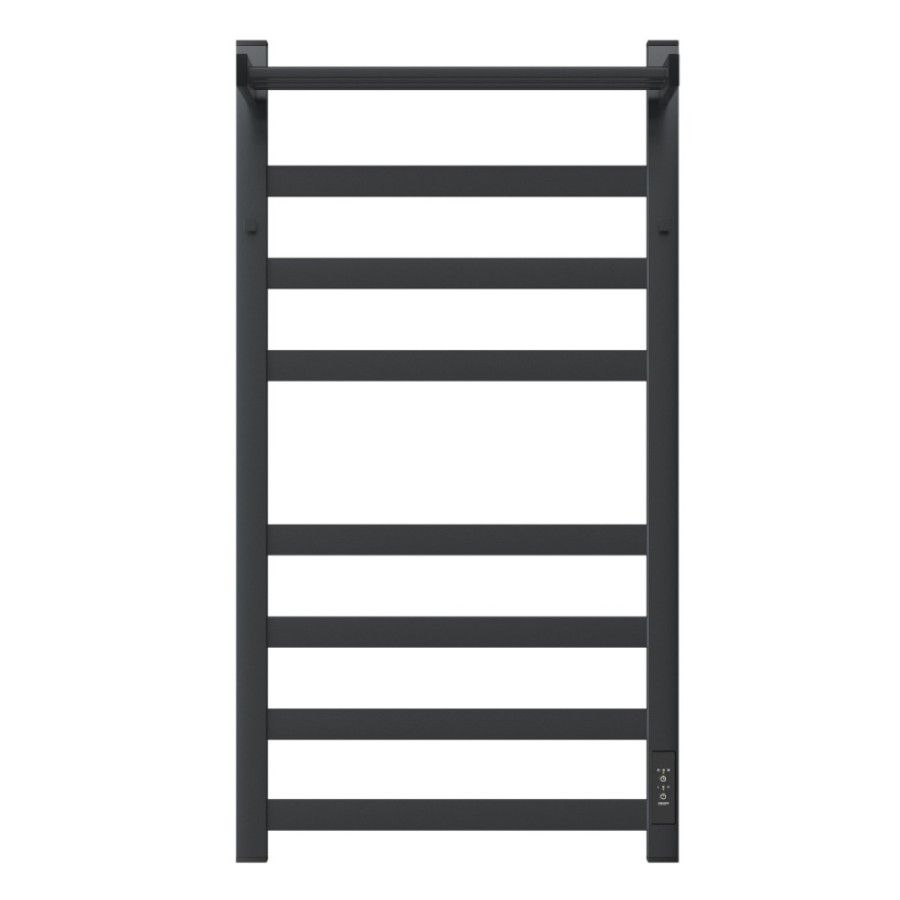 Полотенцесушитель электрический Apextermo Terra TR11184GF, ширина 40 см, высота 80 см, диммер справа, с крючками и полкой, цвет графит металлик