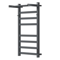 Полотенцесушитель электрический Apextermo Terra TR11184GF, ширина 40 см, высота 80 см, диммер справа, с крючками и полкой, цвет графит металлик