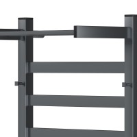 Полотенцесушитель электрический Apextermo Terra TR11184GF, ширина 40 см, высота 80 см, диммер справа, с крючками и полкой, цвет графит металлик